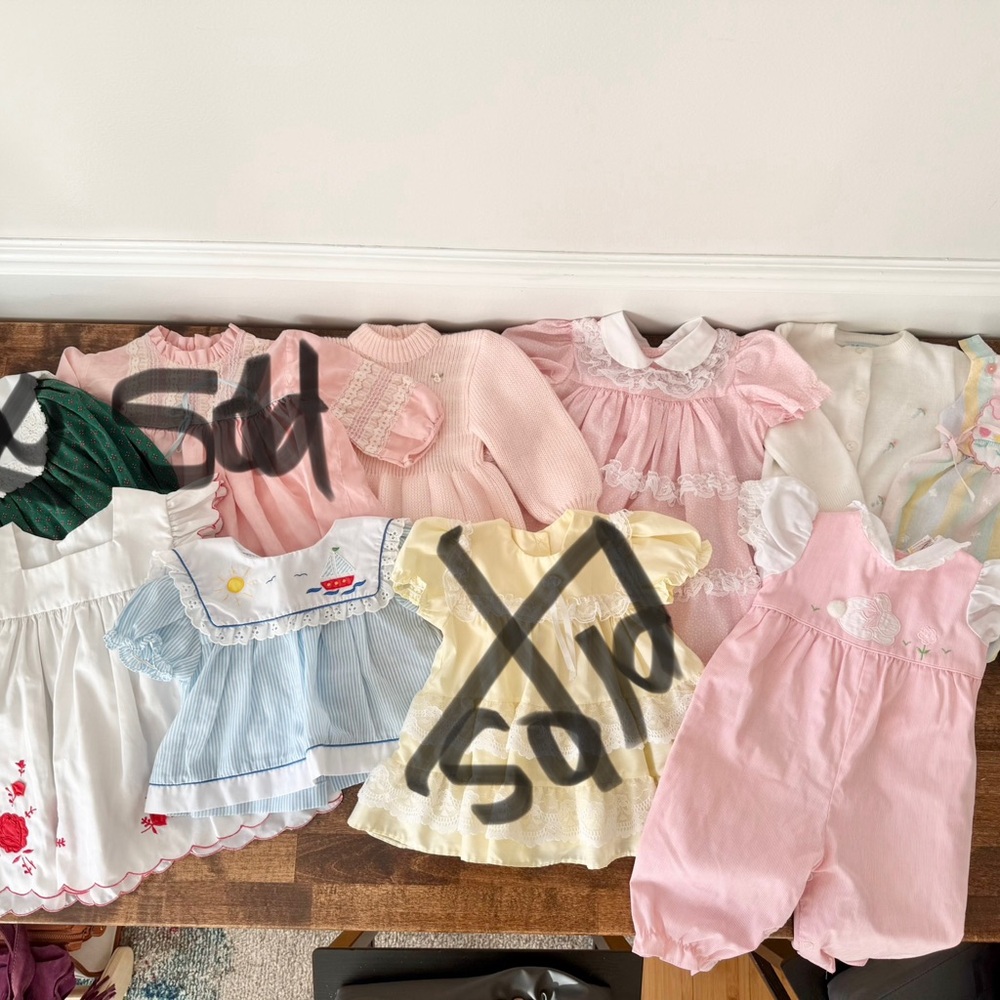 Large lot of Vintage Baby Girl clothes!